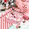 Reversible Christmas Wrapping Paper - Mini Roll - 17 Inch x 33 Feet - Santa Claus Cup and Stripe Wrapping Paper for Chrsitmas, Holiday, Party Celebration